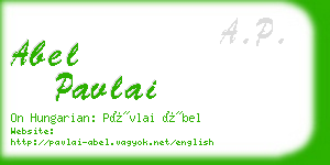 abel pavlai business card